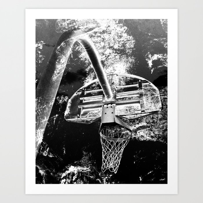 Black And White Basketball Art Art Print