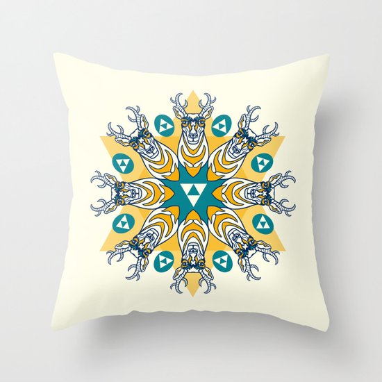 Sun Deer Throw Pillow