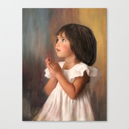 Precious child praying Canvas Print