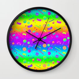 RAINBOW CANDY  Wall Clock | Candy, Halloween, Neon, Rainbow, Rainbowcore, Decora, Kawaii, Kandi, Graphicdesign, Digital 