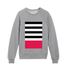 Black and pink stripes  Kids Crewneck