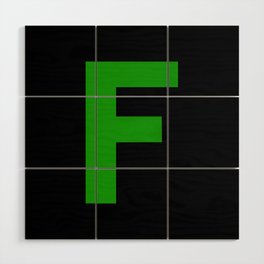 Letter F (Green & Black) Wood Wall Art