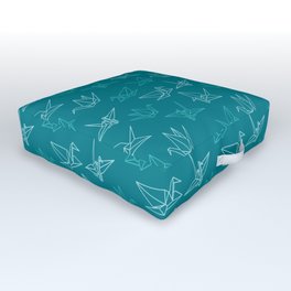 Paper cranes origami blue Outdoor Floor Cushion | Paperbird, Animal, Seamlesspattern, Graphicdesign, Papercrane, Blue, Bird, Flying, Digital, Origamibird 