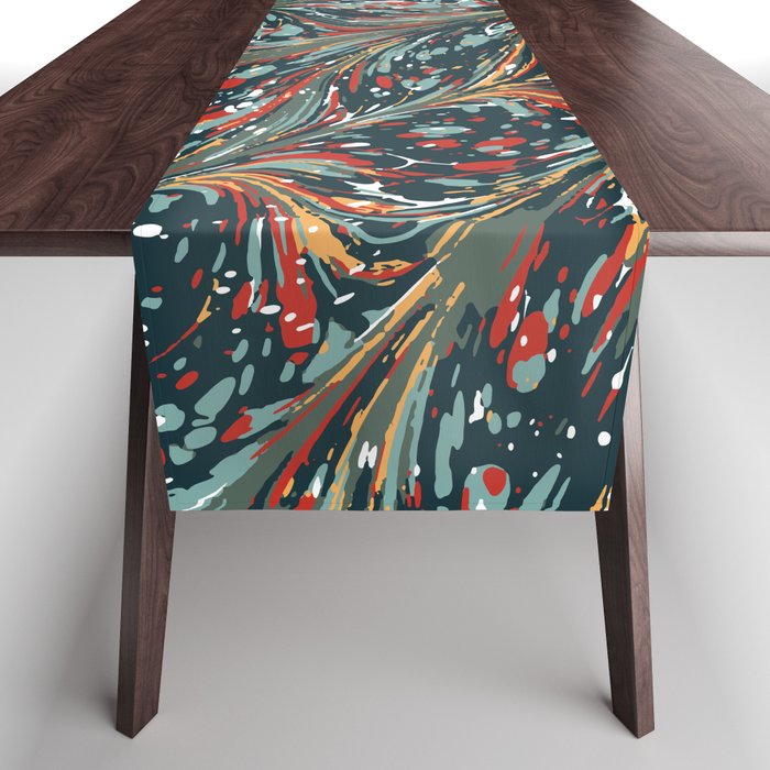 Boho twirl pattern multicolor Table Runner