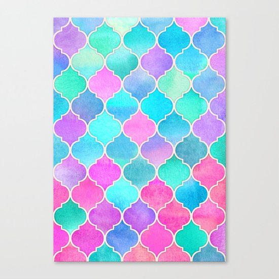 Bright Moroccan Morning - pretty pastel color pattern Canvas Print