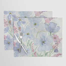 Lavender and Blue Watercolor Wildflowers Placemat