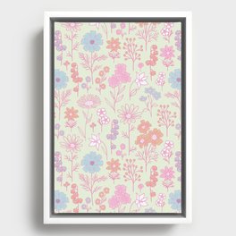 Pastel Floral Aesthetic Framed Canvas