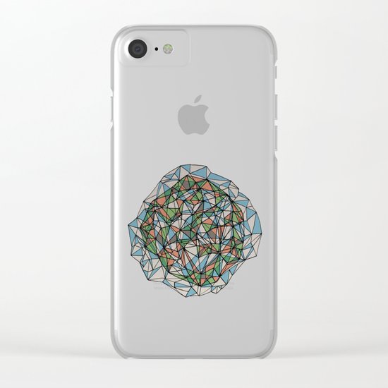 - blue orange green - Clear iPhone Case