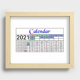 One Page Calendar Recessed Framed Print