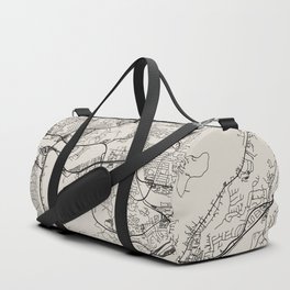 Santa Clarita USA - City Map - Black and White Aesthetic Duffle Bag