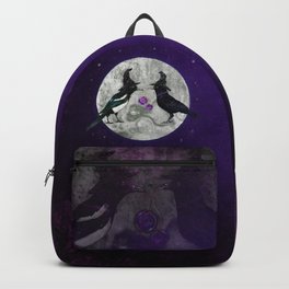 The Secret Gathering Backpack | Goth, Witchcraft, Samhain, Birds, Animal, Witch, Moon, Drawing, Digital, Illustration 