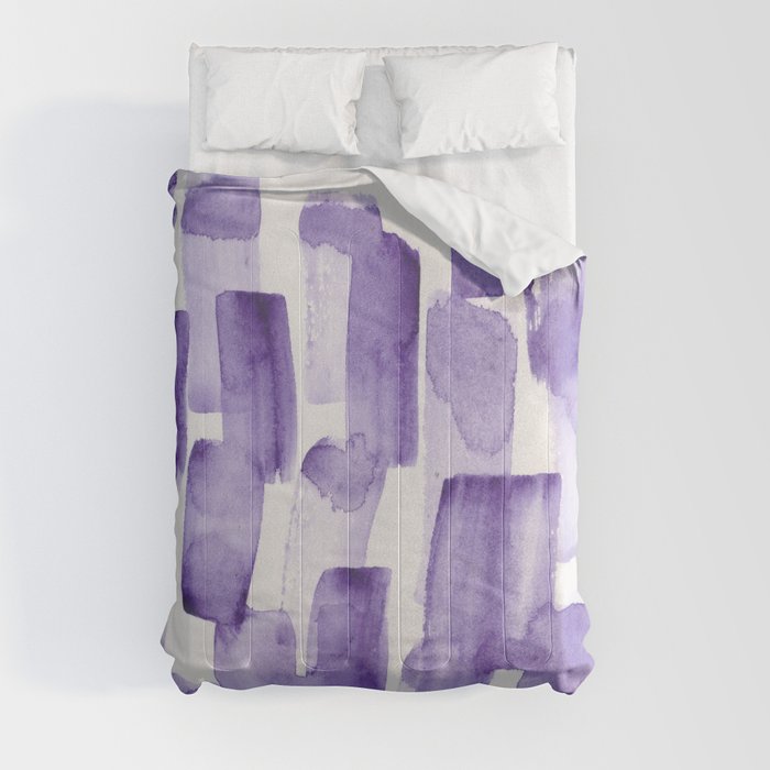 Purple Watercolour Patterns | 190129 Abstract Art Watercolour Comforter