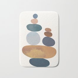 Balancing Stones 31 Bath Mat | Watercolor, Color, Rock, Art, Minimalism, Minimalist, Geometry, Shape, Illustration, Line 