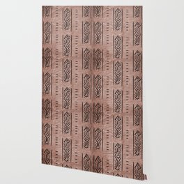 Mud Cloth Mercy Brown and Black Pattern Wallpaper