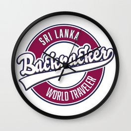 Sit Lanka backpacker world traveler logo Wall Clock