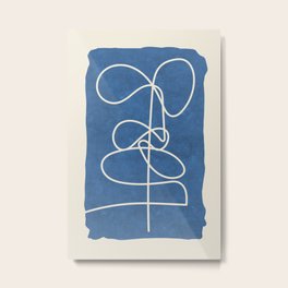 Sophisticated Lines on Blue 5 Metal Print
