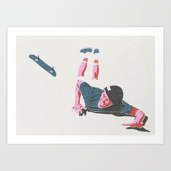 skateboarding 3 (lost time, risograph) Art Print