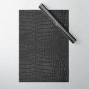 Black Crocodile Leather Print Wrapping Paper