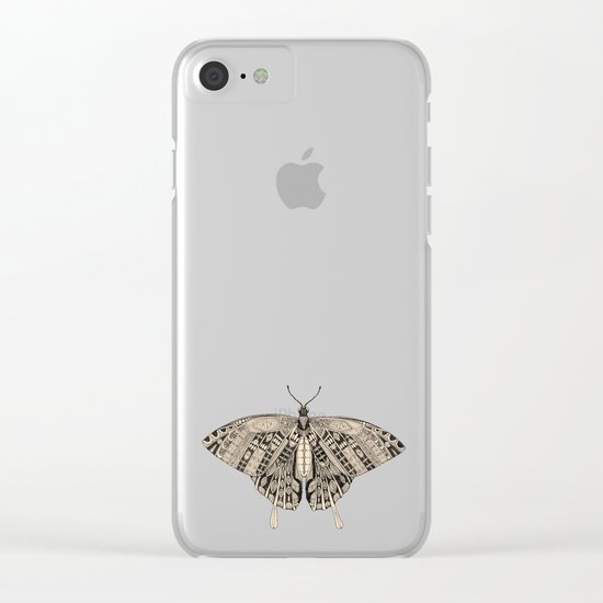 swallowtail butterfly terracotta black Clear iPhone Case
