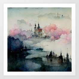Castle in Clouds Art Print