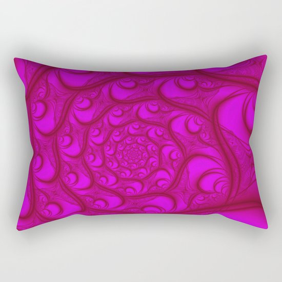 Fractal Web Red on Pink Rectangular Pillow