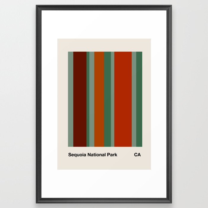 Vintage Bauhaus Style Sequoia Park  Framed Art Print