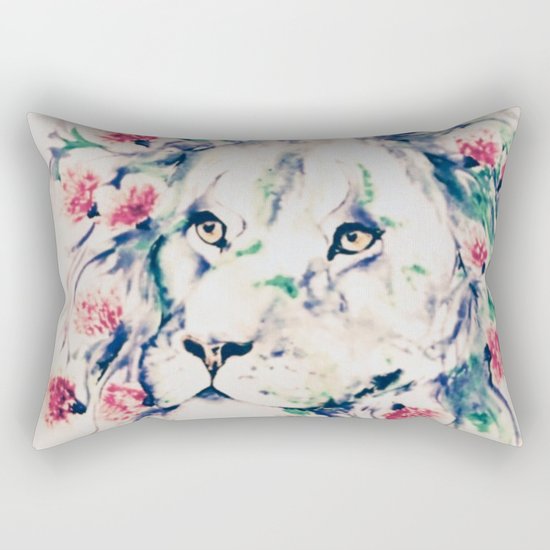 Floral lion Rectangular Pillow