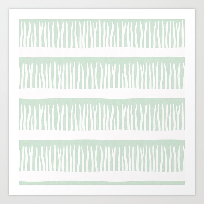 Abstract Blades Of Grass In Mint Art Print By Beckybailey1 Society6