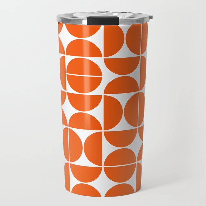 Mid Century Modern Geometric 04 Orange Travel Mug