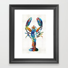 Colorful Lobster Art by Sharon Cummings Framed Art Print