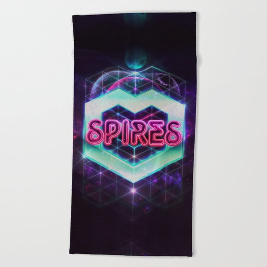 Spires 80's Neon Beach Towel