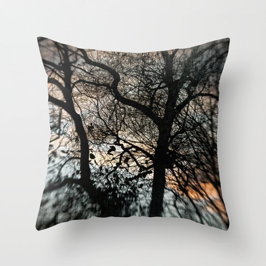 Bleak Winter Sunset Throw Pillow