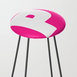 P (White & Dark Pink Letter) Counter Stool