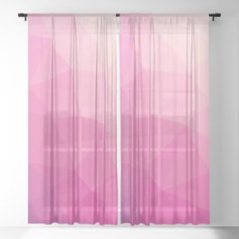 Pastel Pink Triangle Geometry Sheer Curtain