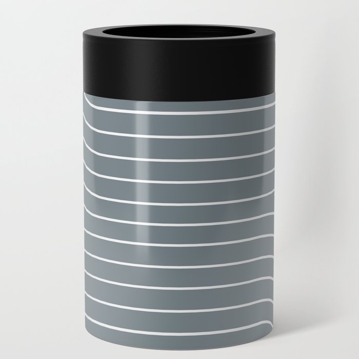 Minimal Line Curvature XCI Neutral Grey Blue Mid Century Modern Arch Abstract Can Cooler
