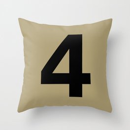 Number 4 (Black & Sand) Throw Pillow