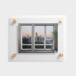 Seattle Skyline Window View Floating Acrylic Print