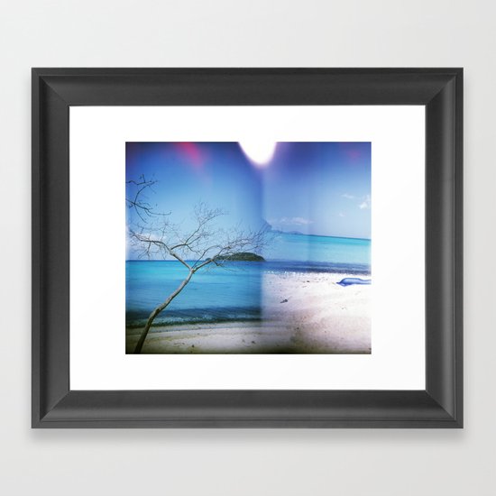 Beach Multiple Exposure Framed Art Print