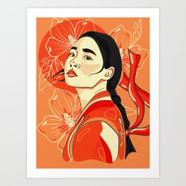 Pachinko. Sunja Portrait. Korean Woman. Symbol of freedom Art Print