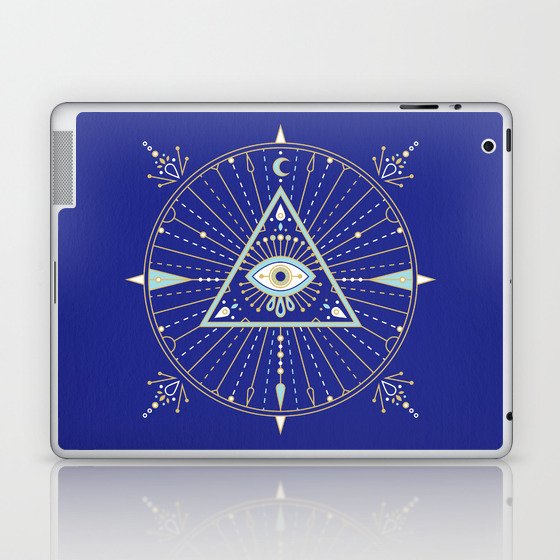 Evil Eye Mandala – Navy Laptop & iPad Skin