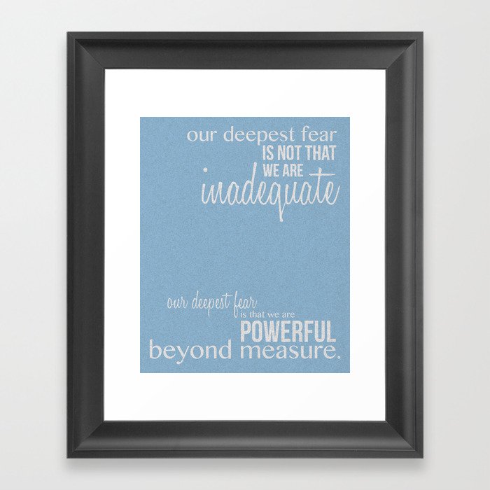 Our Deepest Fear - Coach Carter - Quote Poster Framed Art Print