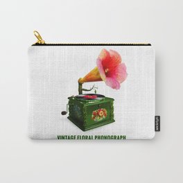 ORGANIC INVENTIONS SERIES: Vintage Floral Phonograph Carry-All Pouch