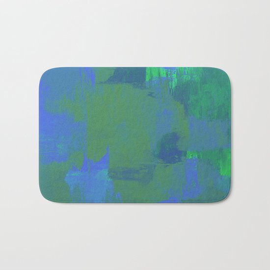 A Different View Of Earth - Abstract, textured, globe painting Bath Mat