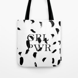 Girl Power black and white pattern Tote Bag