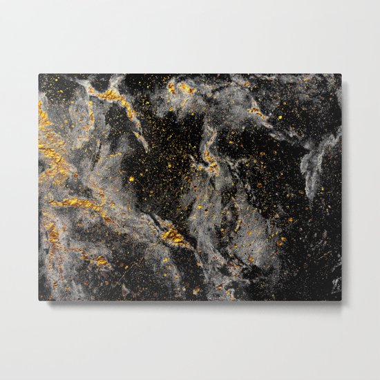 Galaxy (black gold) Metal Print