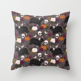 Spooky Halloween Sheep Throw Pillow