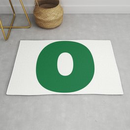 O (Olive & White Letter) Area & Throw Rug