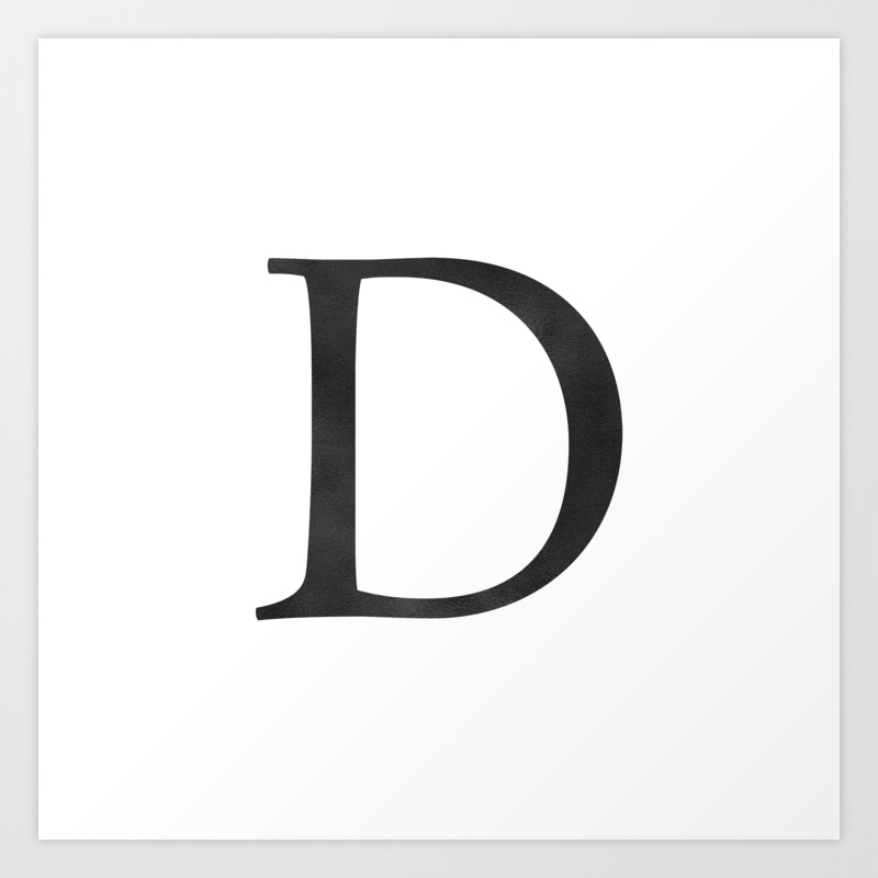 Letter D Initial Monogram Black And White Art Print By Followmeinstead Society6