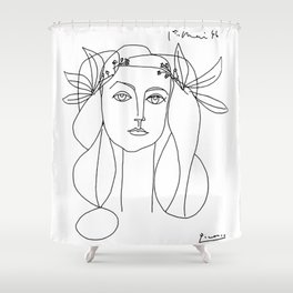 Pablo Picasso War And Peace 1952 Artwork T Shirt, Sketch Shower Curtain