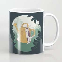 Curious Kittens Coffee Mug | Green, Curated, Yellow, Kitten, Leaf, Spring, Butterfly, Cat, Digital, Babycat 